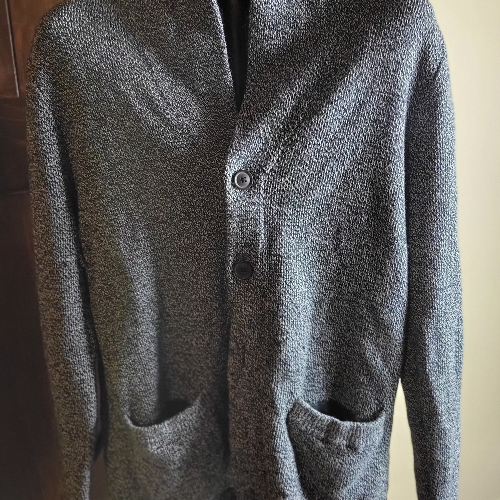 Men's Gray Button-Up Sweater